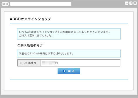 プリペイドカード決済 （BitCash）｜3．ご購入処理の完了（旧画面PC版）