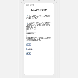 電子マネー決済 （モバイルSuica決済）｜1．SBPSサイトでの操作（携帯版）